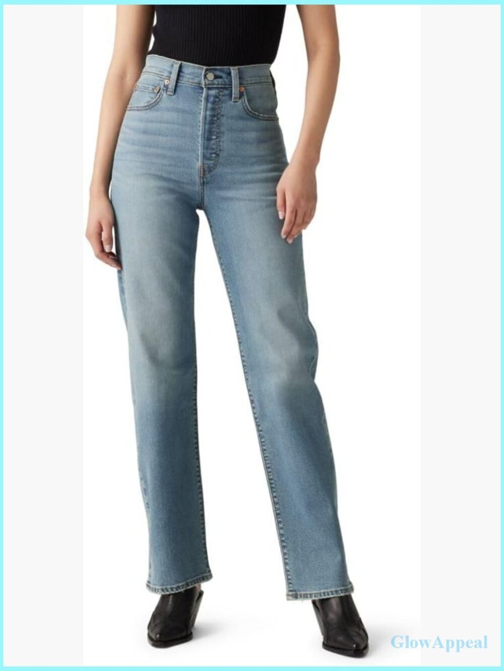 Vintage Straight Leg Jeans High Rise Full Length